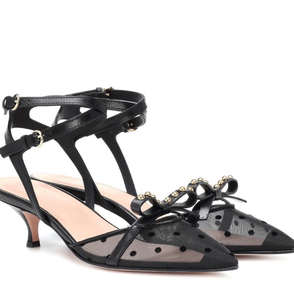New REDvalentino bow patentleather Slingback heels